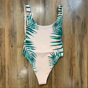 NWT Aerie Palm Scoop Back One Piece Swimsuit
